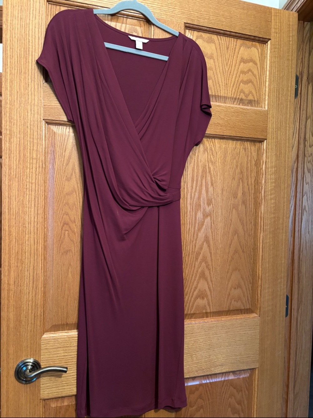 Banana Republic Burgundy Wrap-Style Midi Dress